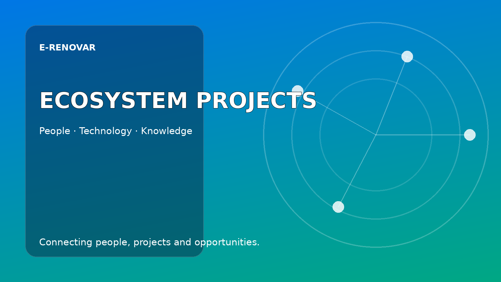 El ecosistema E-RENOVAR reúne proyectos con propósitos diferentes
